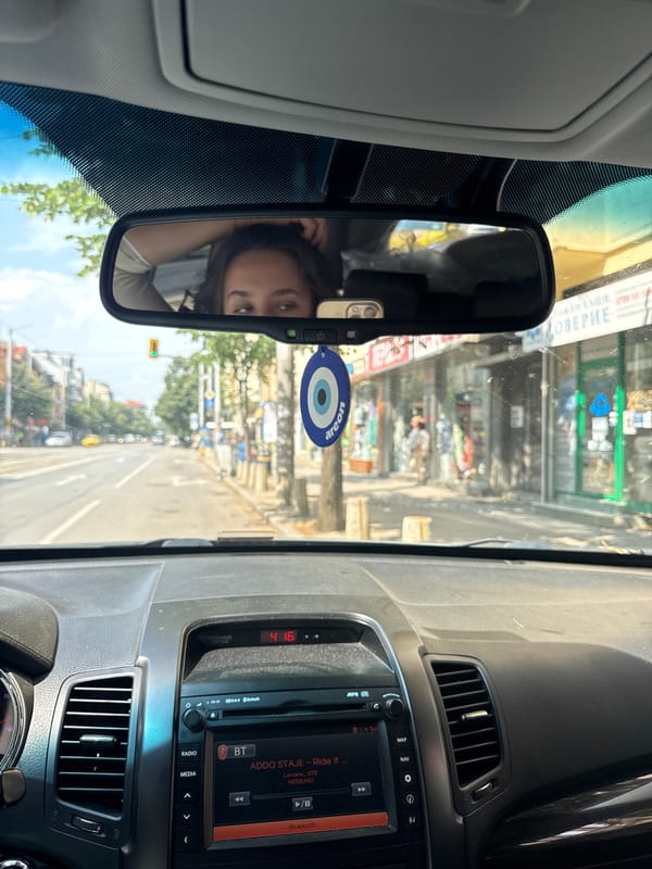 Driving through Sofia with a bakery stop along the way