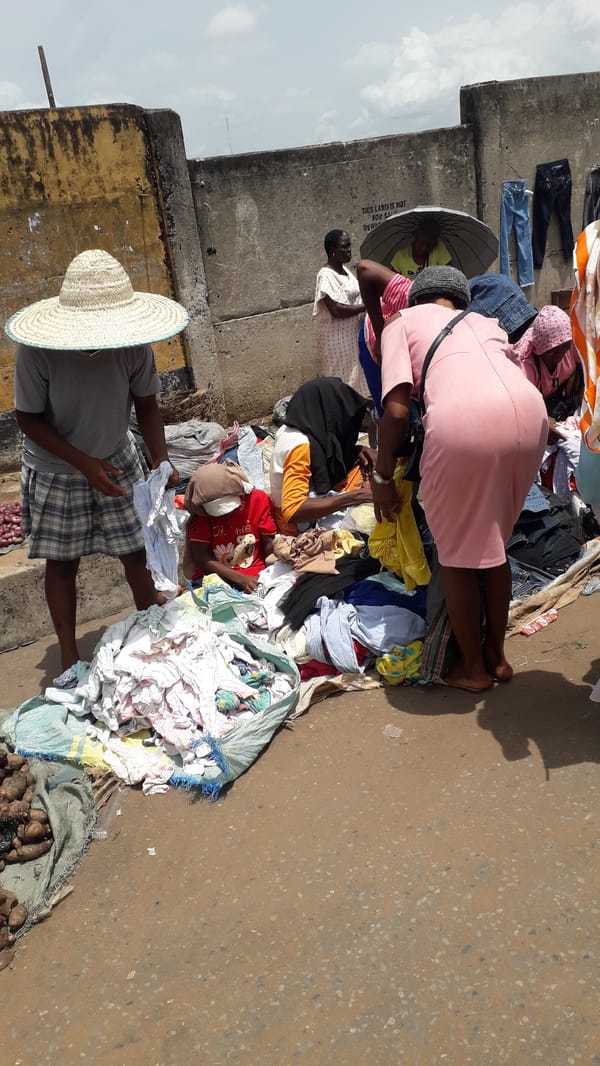 Street vendors conduct business at Onitsha marketplace