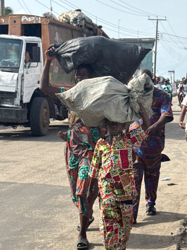 Women handle waste collection activities in Badagry streets