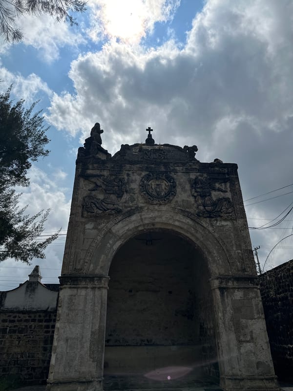 Colonial church architecture tour in San Andrés Calpan, Mexico
