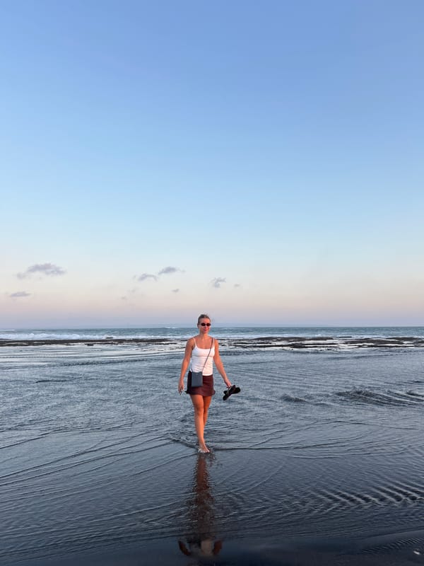 Quiet moments on Seminyak Beach at golden hour