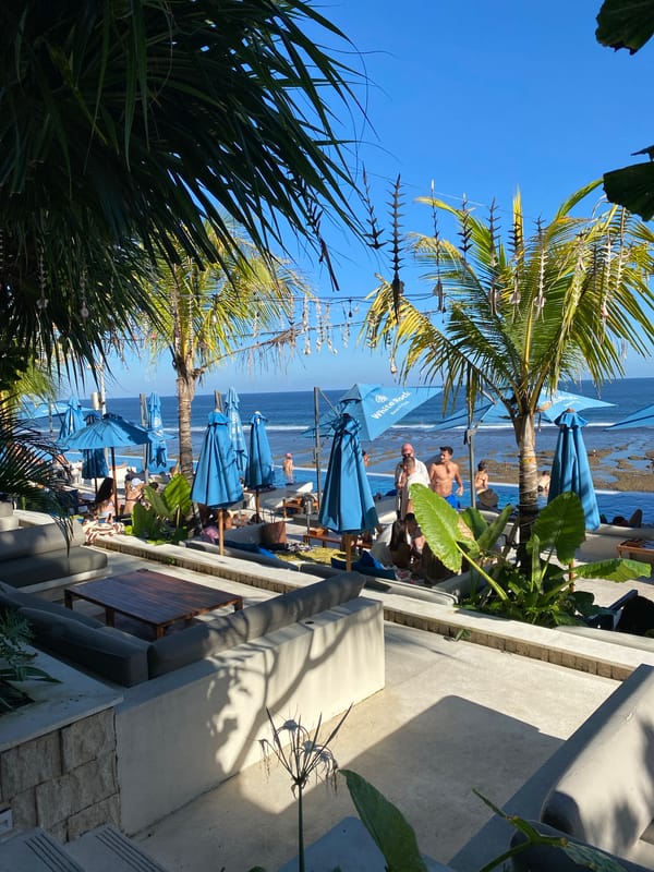 Morning vibes at a cliffside Bali beach club
