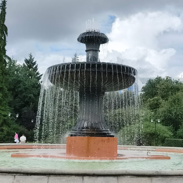 Ornate tiered fountain in a Yekaterinburg public park