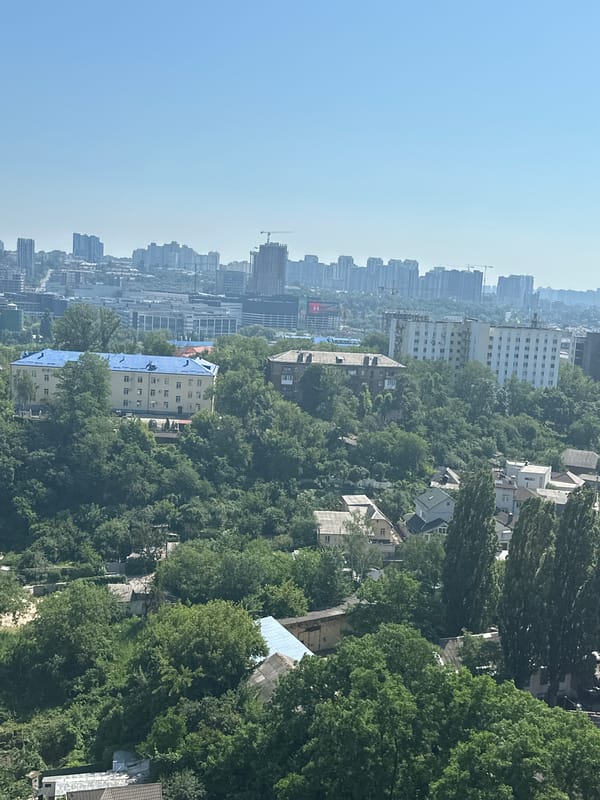 Kyiv morning: drone views, a cat, and some laptops