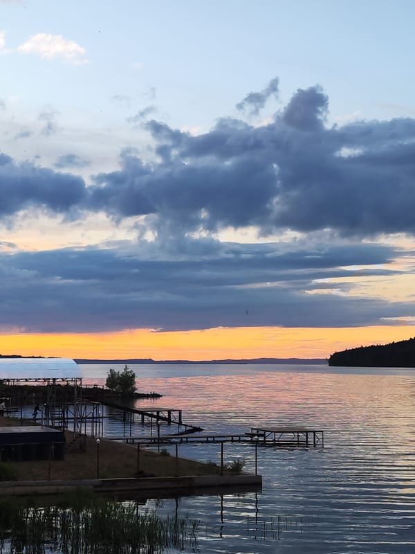 Sunset memories captured along Kama River in Chaikovsky, Russia