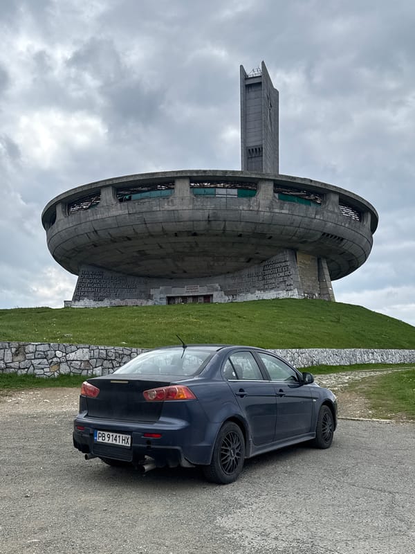 Visitor documents abandoned Buzludzha Monument in Bulgarian mountains