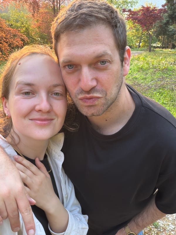 Couple photographed during golden hour in Erba, Italy