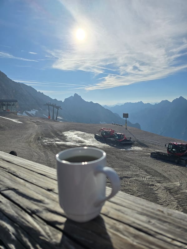 Coffee and alpine views at the top of Germany