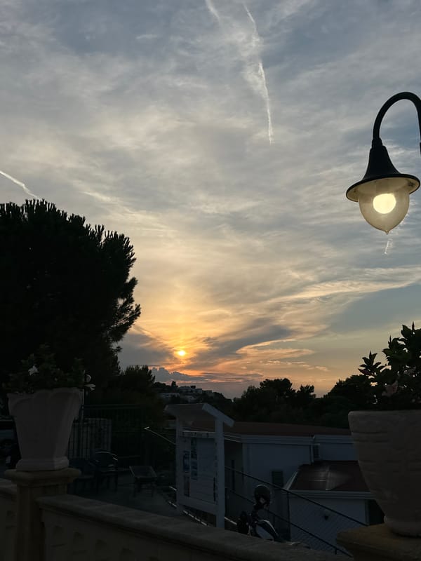 Sunset hour on a busy Peschici beach, Adriatic coast