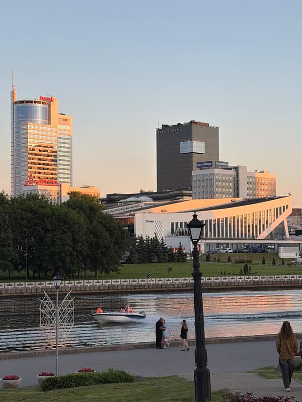 Sunset along the Svislach River, Minsk — inside and out