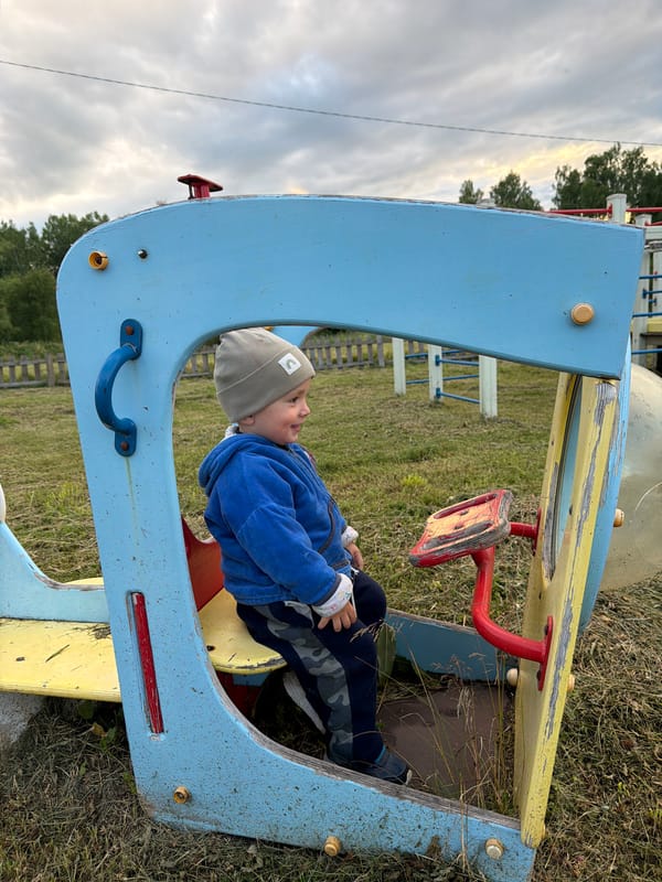 Casual outdoor moments at a play area in Smolino, Russia