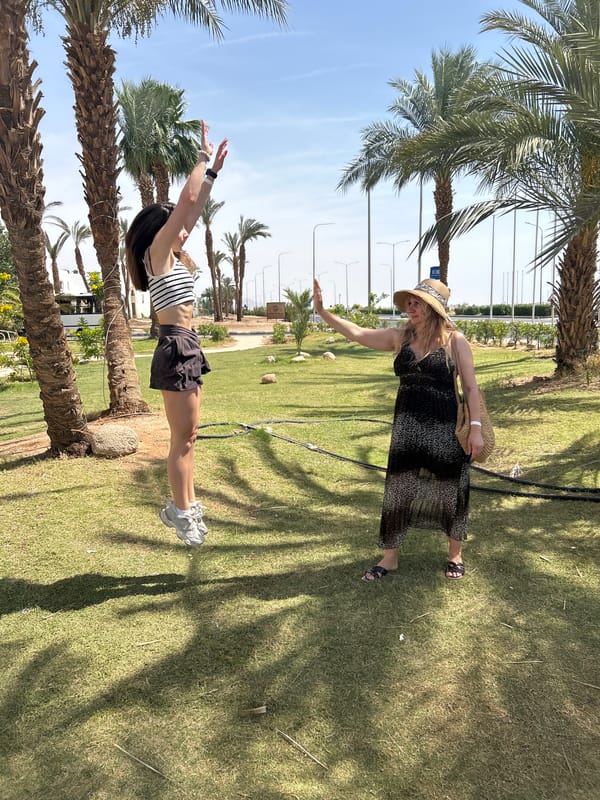 Two women spend morning in Sharm El Sheikh park