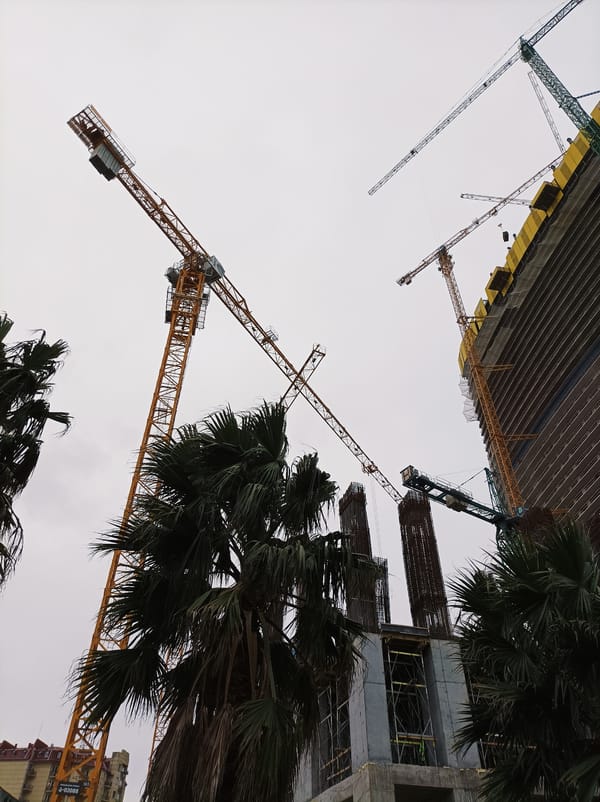 Construction cranes active at Batumi building site