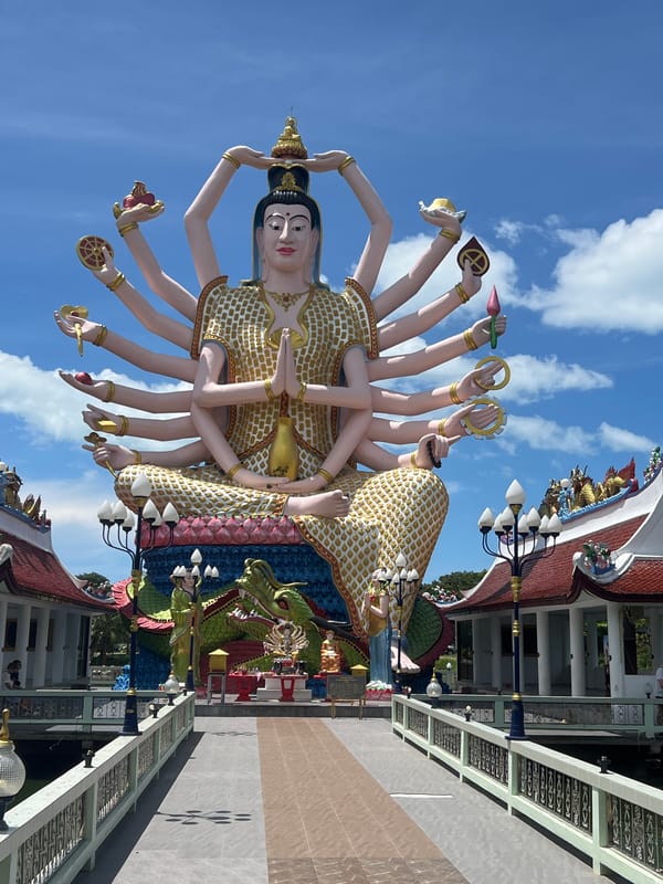 Tourist documents Buddhist temple architecture in Thailand morning visit