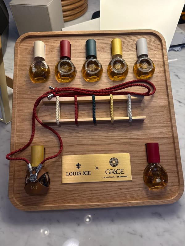 Luxury cognac display documented in Sankt Moritz interior space