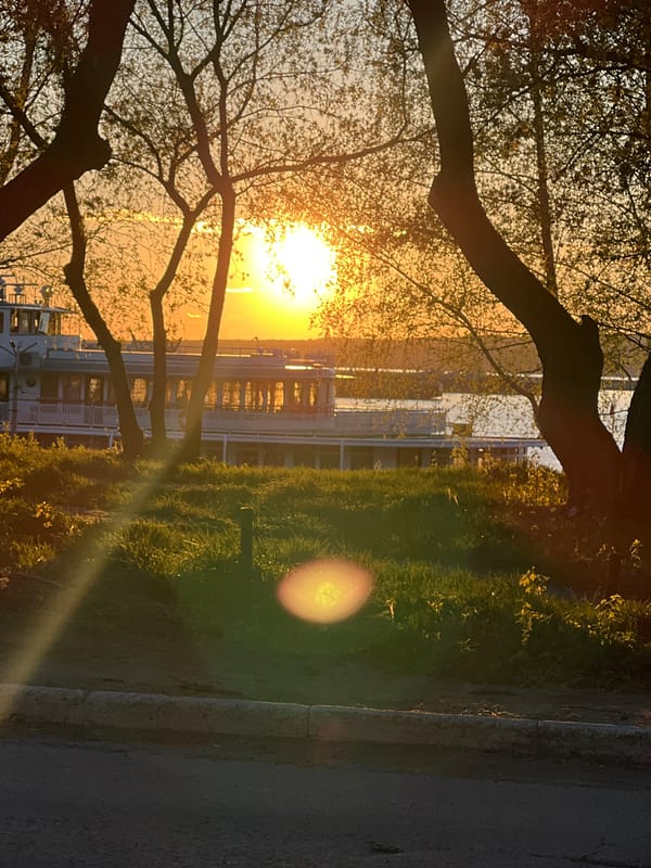 Sunset captured from multiple vantage points in Chaikovsky, Russia