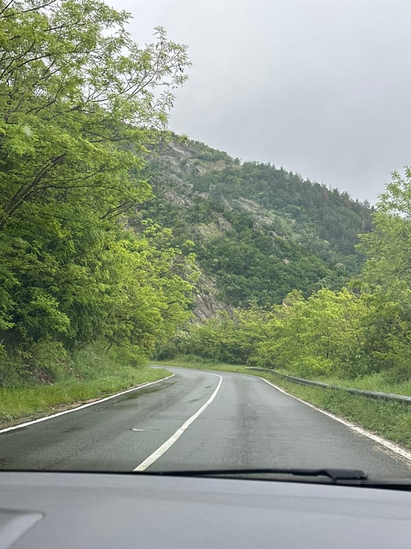 Wet road conditions observed in Karnare, Bulgaria
