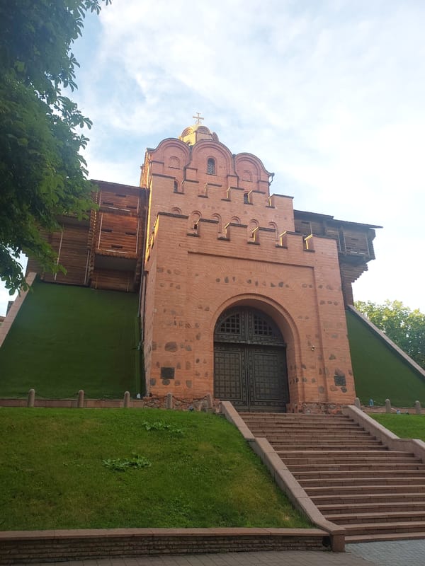 Kyiv's Golden Gate, an 11th-century landmark, up close