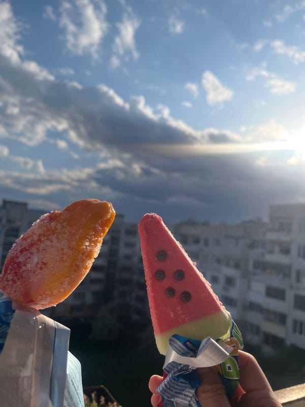 Sofia resident documents afternoon with ice pops, city views