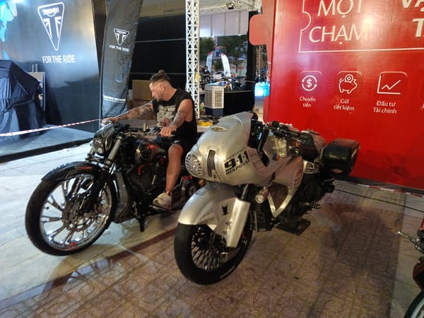 Motorcycles and DJ performance captured in Nha Trang Ward