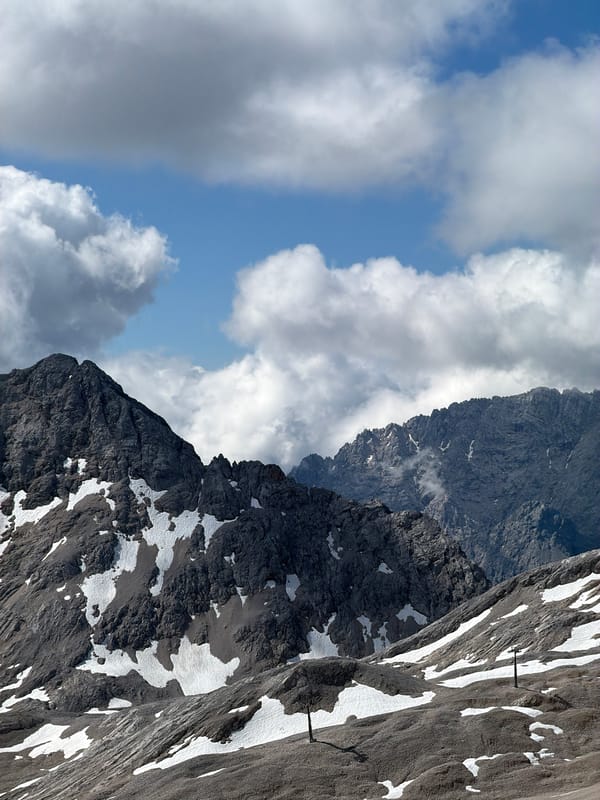 Morning views from Germany's highest alpine terrain near Zugspitze
