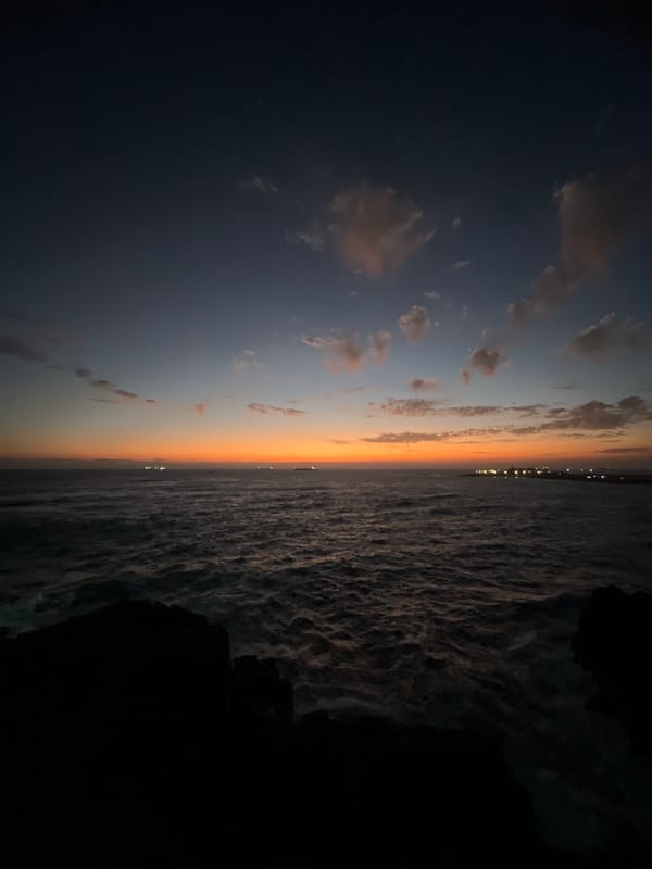 Sunset documented from multiple vantage points in Arica, Chile