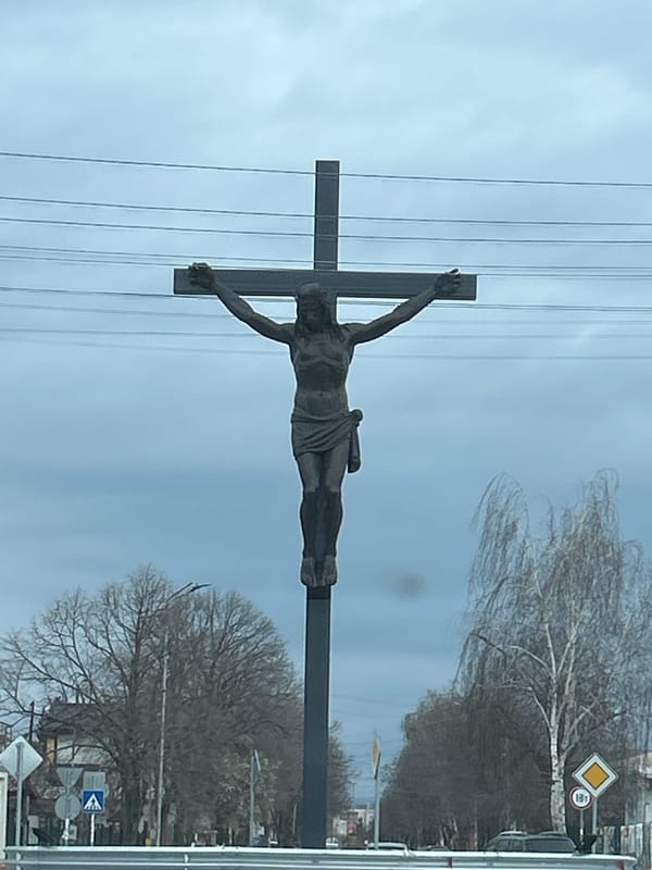 Religious statue observed in Elin Pelin, Bulgaria