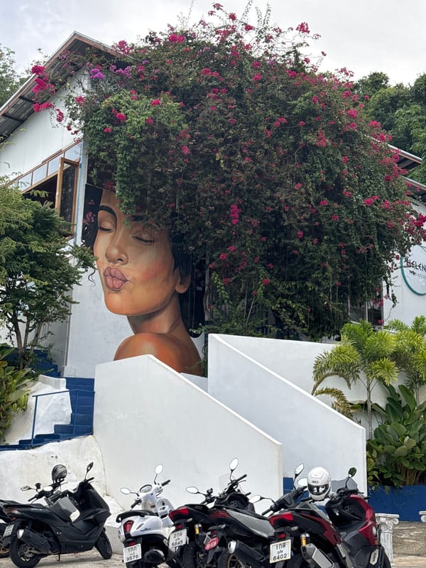 Woman's face mural documented on Chalong building
