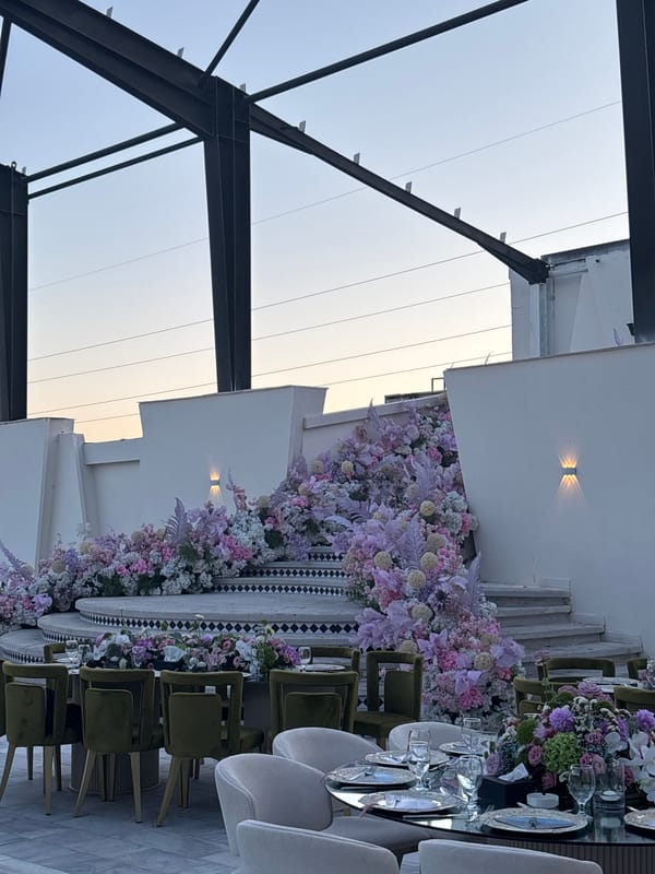 Outdoor celebration setup in Kharabeh Al Souq, Jordan