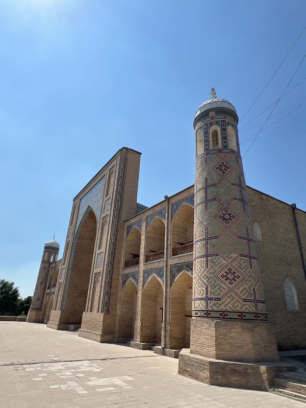 Morning around Tashkent's Islamic Quarter, markets, and historic architecture