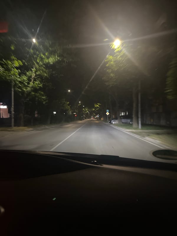 Evening routine captured in Blagoevgrad: driving, studying, self-care