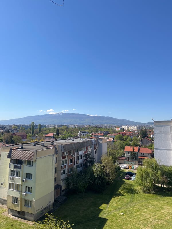Clear morning views captured across Sofia cityscape from heights