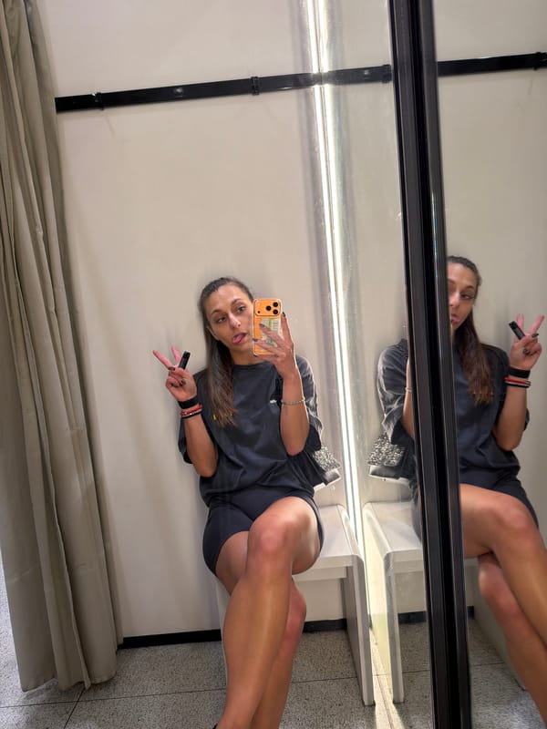 Fitting room mirror selfies in a Plovdiv retail store