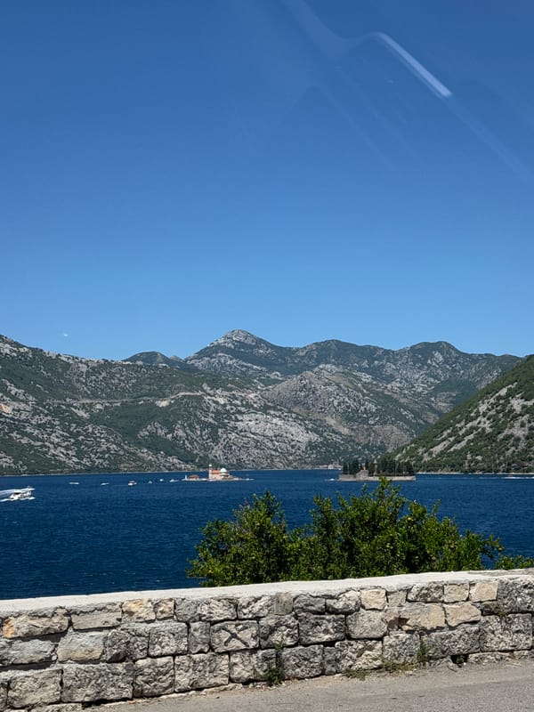 Bay of Kotor coastline on a calm summer morning