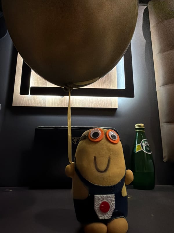 Plush toy spotted in dimly lit Petarch interior