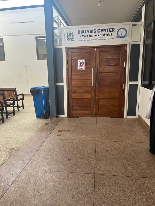 Medical facility exterior documented in Picha Ya Ndege, Tanzania