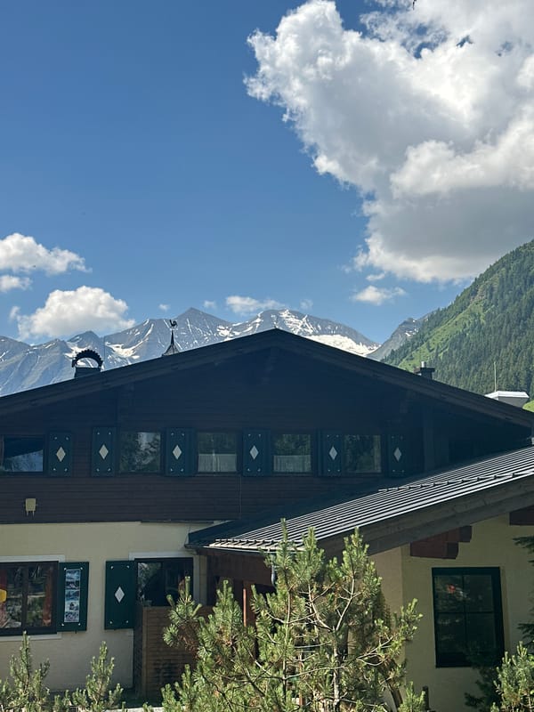Morning at an alpine wildlife park in the Austrian mountains