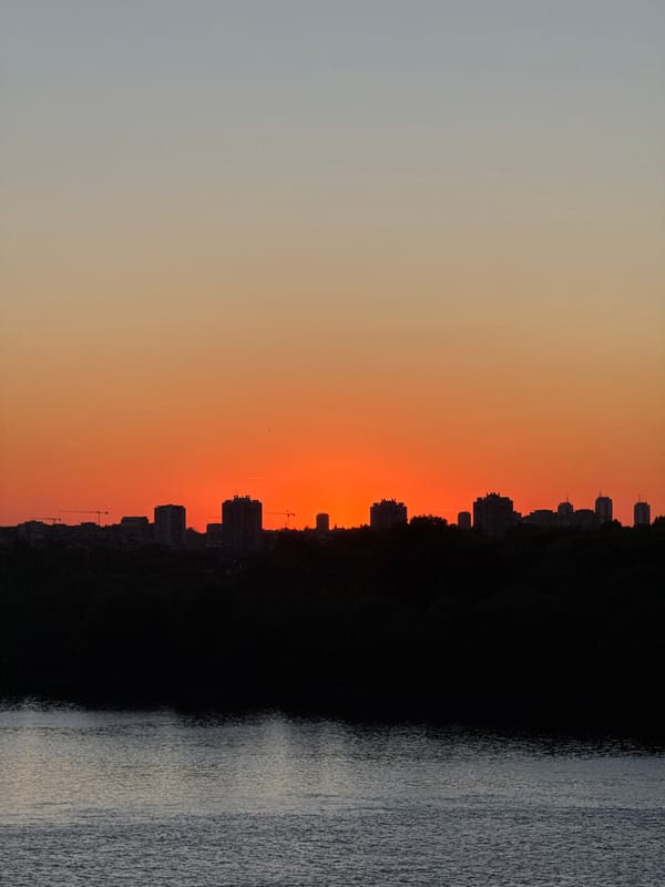 Sunset observed over Belgrade cityscape on April 26