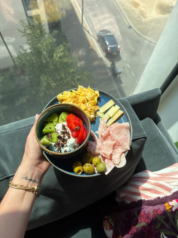 Home-cooked plate and a #FeedTheFeed graphic, London