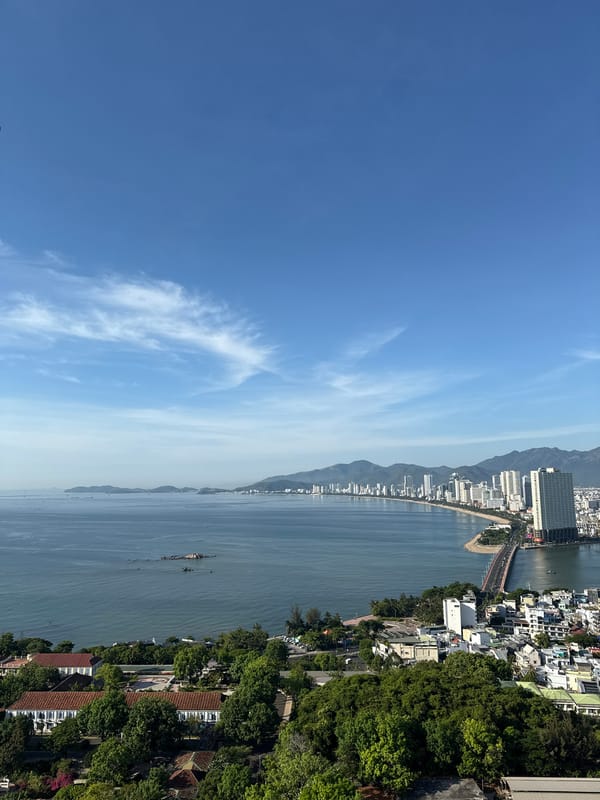 Nha Trang from above: city, coast, and mountains in full view