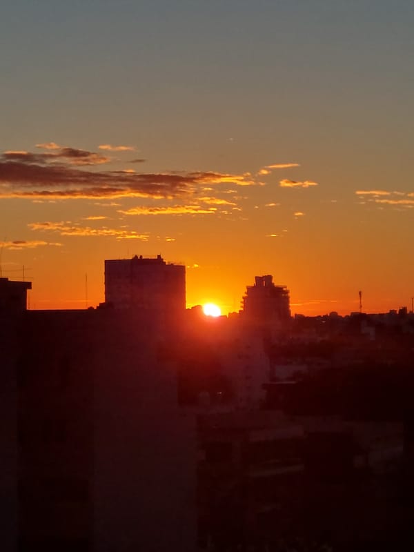 Sunset observed over Buenos Aires skyline Friday evening