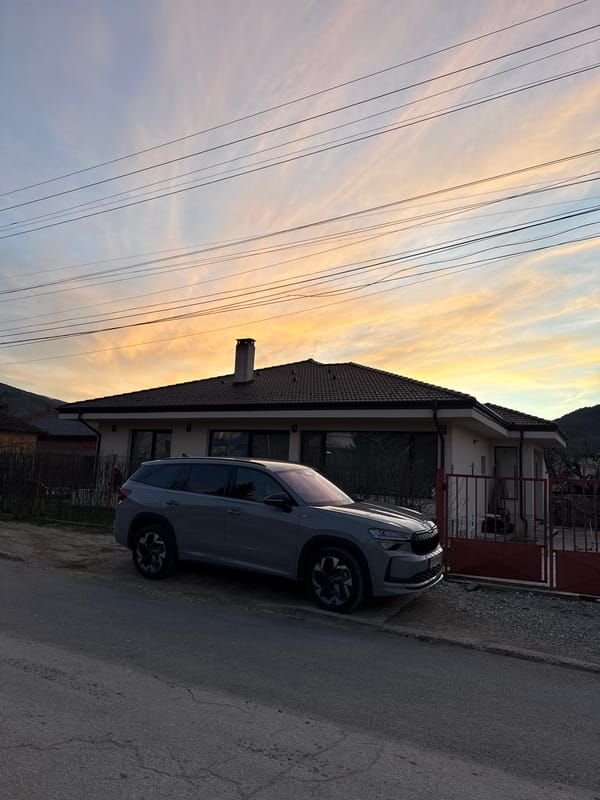 Grey SUV parked by house in Etropole, Bulgaria