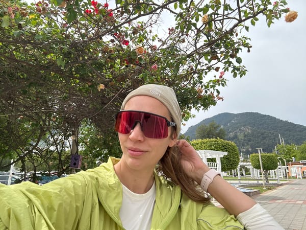 Morning street activity and selfie captured in Fethiye, Turkey