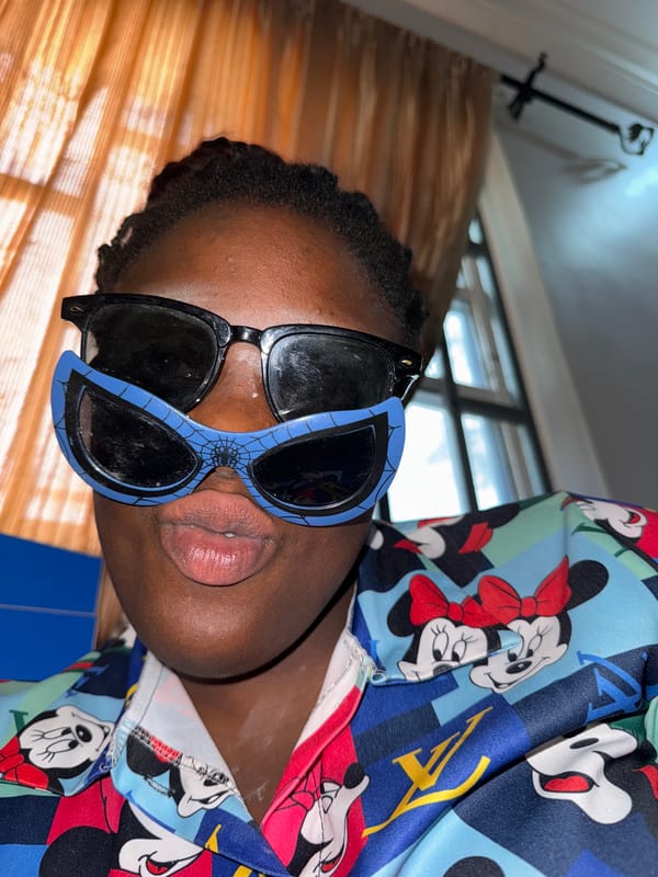 Playful photo session with costume accessories in Nigeria bedroom