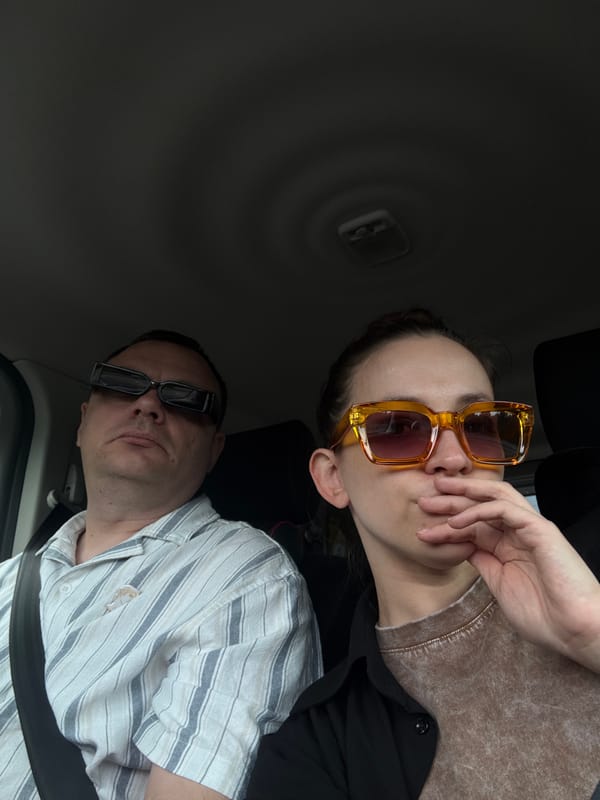 Coffee break captured in vehicle in rural Russia