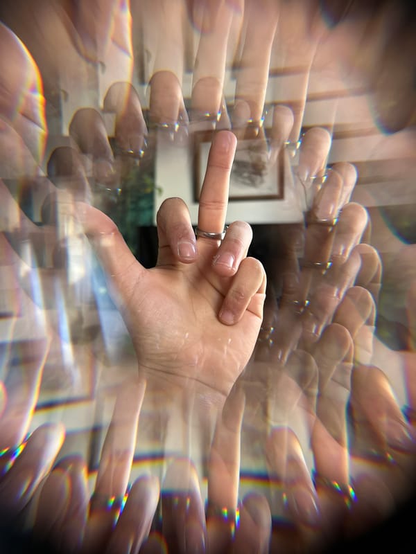 Artistic prism photography session captures peace signs in Palaiseau