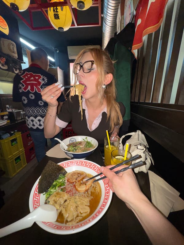 Woman enjoys ramen at anime-themed Japanese restaurant in Paris