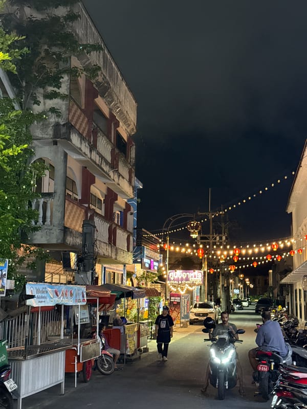 Phuket Old Town's Sino-Portuguese streetscape alive at night