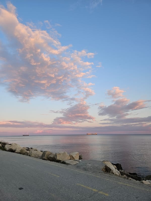 Pastel sunset captured over Varna coastline Wednesday evening