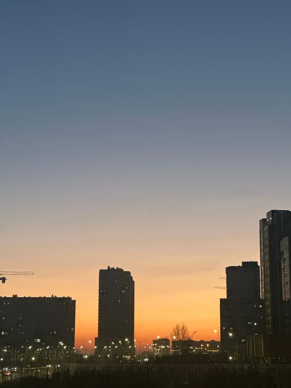 Dusk cityscape captured in Kazan, Russia